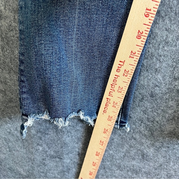 MOTHER Insider Crop Step Chew Denim Jeans High Rise Blue Distressed Size 26 - Picture 10 of 12